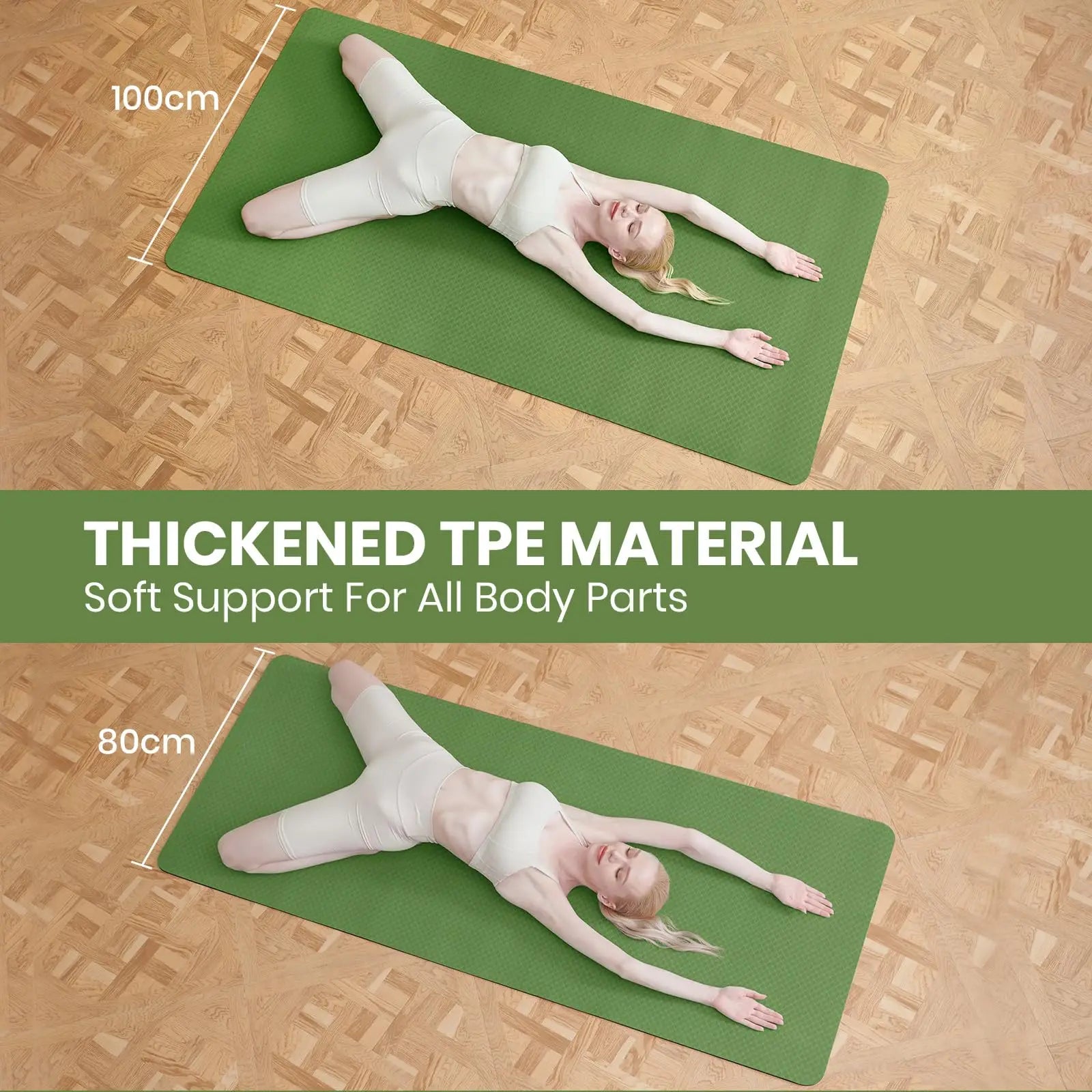 Yoga- & Fitness-Matte TPE – 80/100 cm Gym-Matte für Pilates, Training & Sport