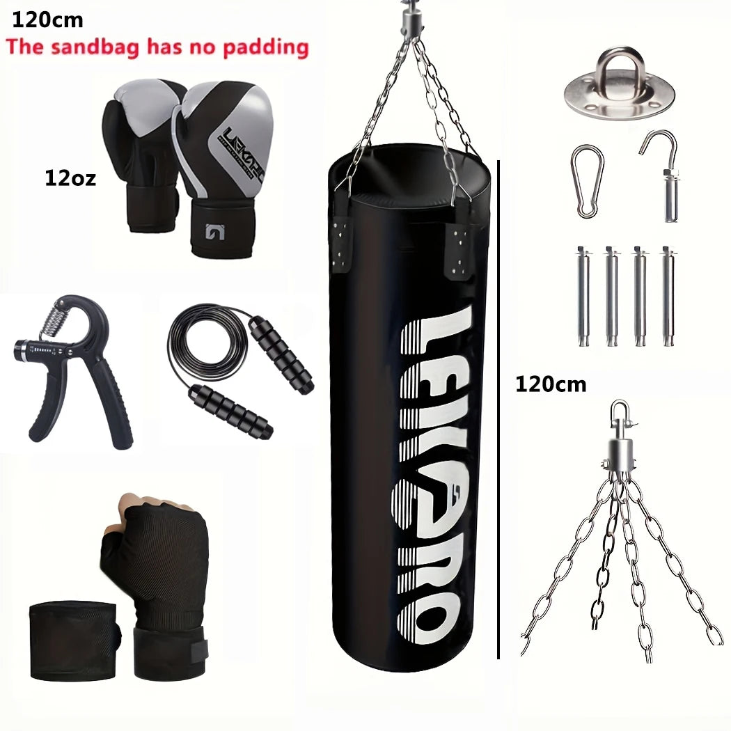 Boxsack ungefüllt + Boxhandschuhe – Komplett-Set für Training & Kickboxing