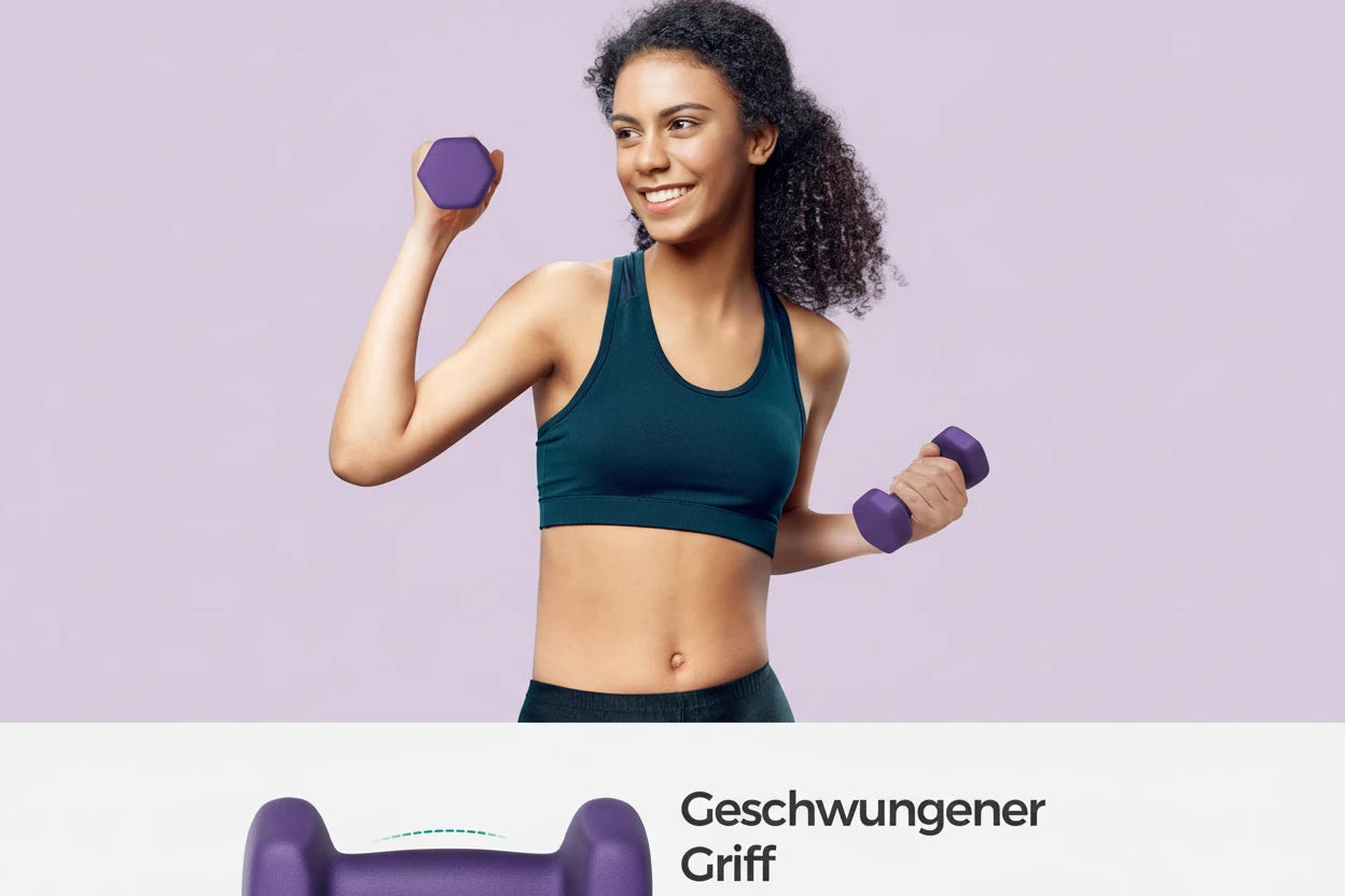 Neopren-Kurzhanteln Set 2 Stück – Hexagon Hanteln, 1–5 kg