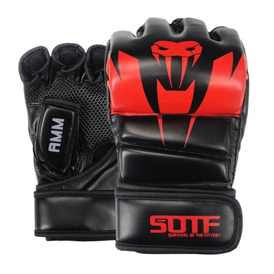 MMA & Muay Thai Handschuhe – Weiß „Venomous Snake“, Boxen Kampf-Handschuhe, Sanda Pads