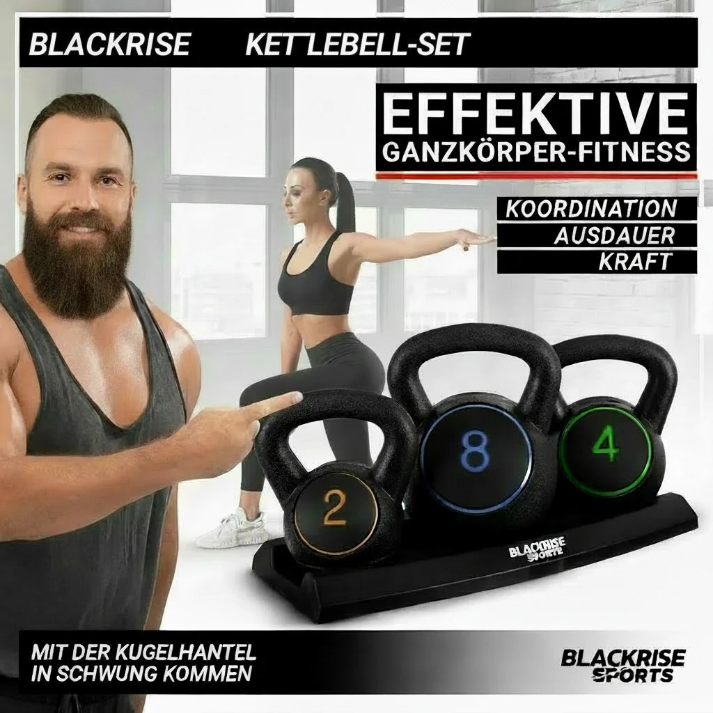 Kettlebell Komplett-Set – 2/4/8 kg mit Aufbewahrungsständer