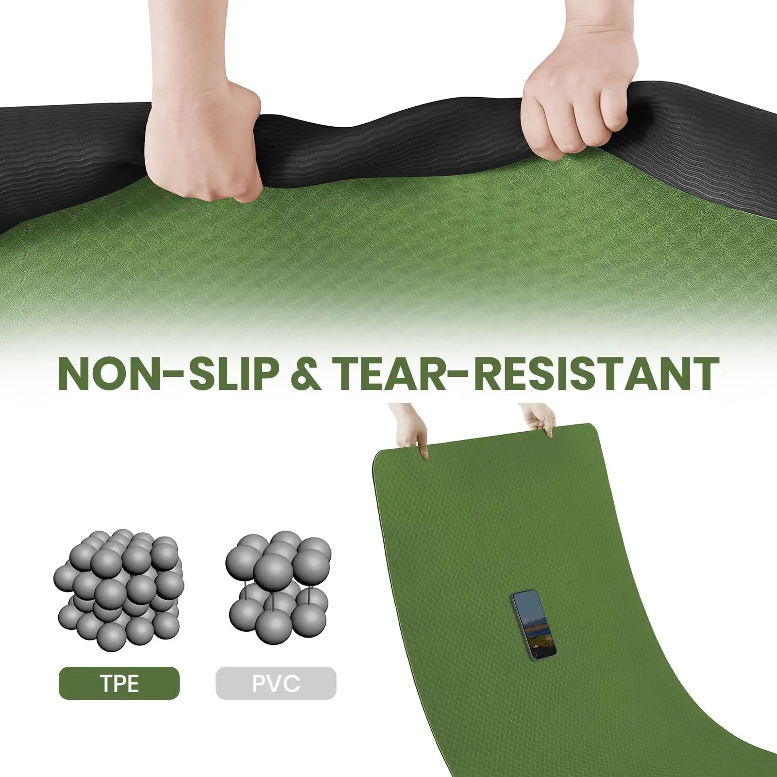 Yoga- & Fitness-Matte TPE – 80/100 cm Gym-Matte für Pilates, Training & Sport